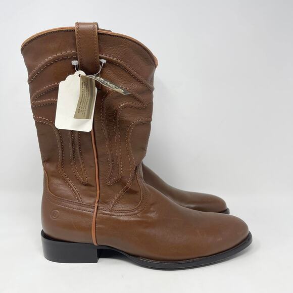 Dingo Montana Western‎ Boot Mens 10D Brown Leather Embroidered Rounded Toe - Picture 2 of 10